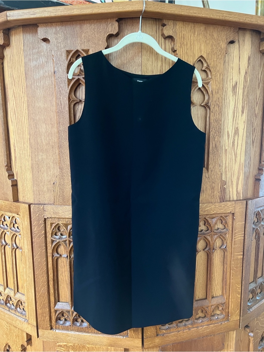 Theory Black Sleeveless Shift Mini Dress